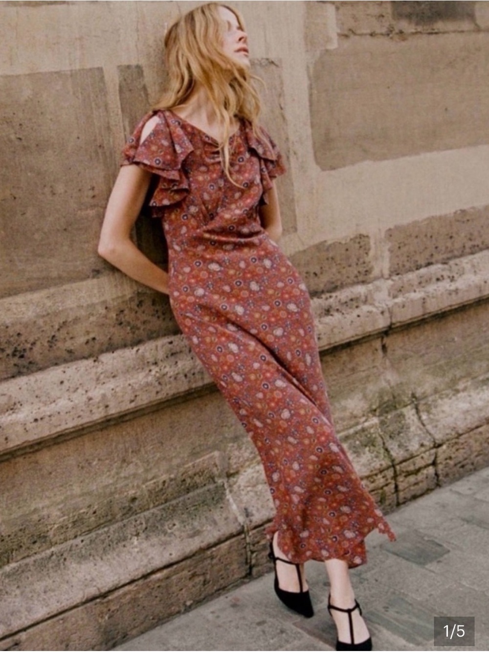 NEW Doen Beatriz Red Floral Maxi Dress - Picture 2 of 5